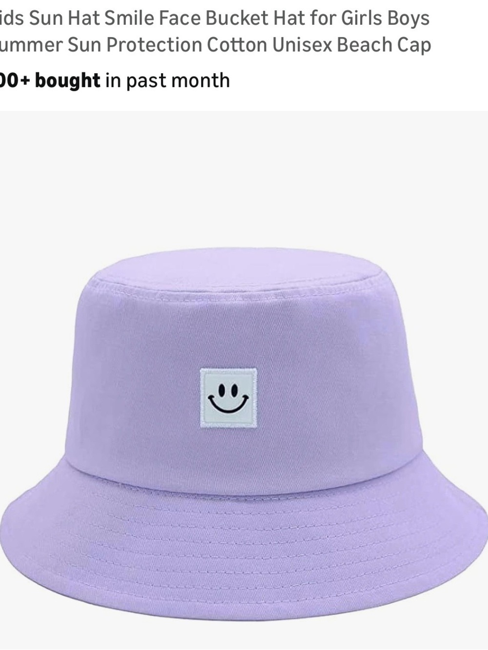 Amazon Kids Purple Smile Face Bucket Hat